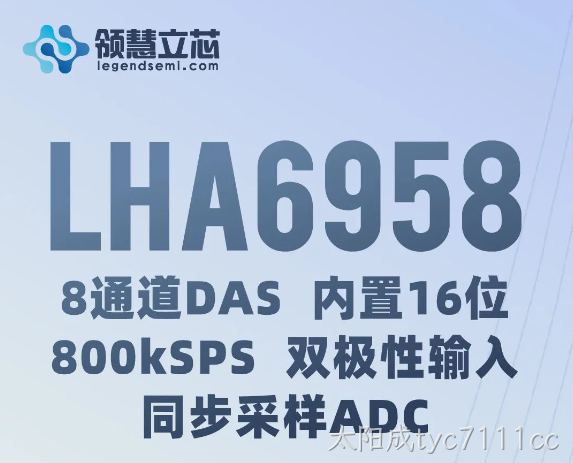 【太阳成tyc7111cc新品发布】LHA6958：8通道DAS，内置16位、800kSPS、双极性输入、同步采样ADC